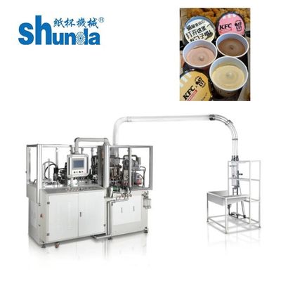Qualidade Copo descartável de alta velocidade do gelado que faz a linha da máquina com controle do PLC e sistema de ar quente fábrica
