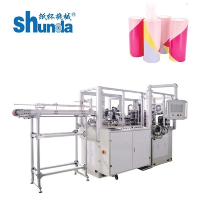 Máquina automática de fabricação de recipientes de tubos de papel com sistema de aquecimento por ultrassom e ar quente