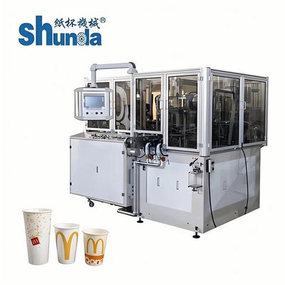 Máquina automática do copo de papel, máquina de alta velocidade 100cups/min do copo frio de papel automático da bebida